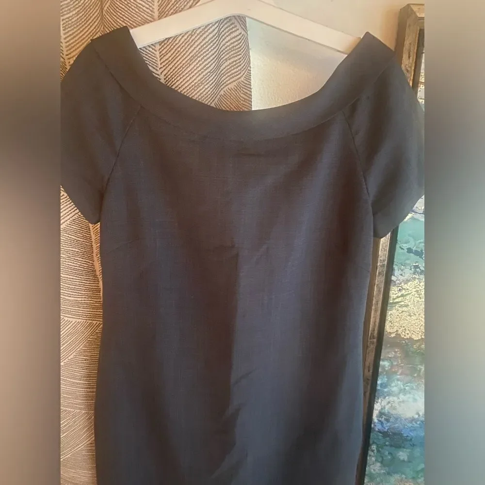 Tory Burch Dress Womens Size 4  Gray Wool Blend  Tank  Sheeth  Lined Cap Sleeves